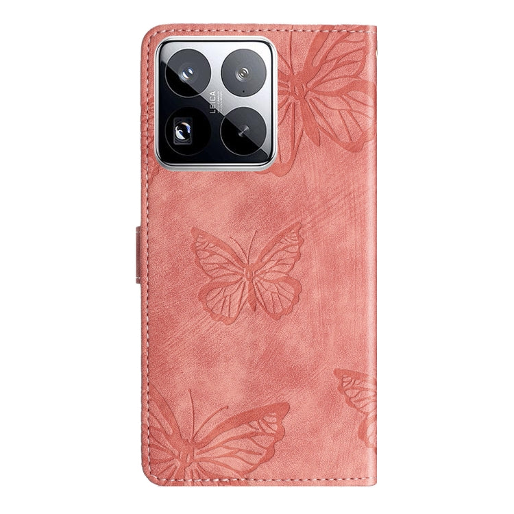 For Xiaomi 15 Pro Skin-feel Embossed Butterfly Leather Phone Case