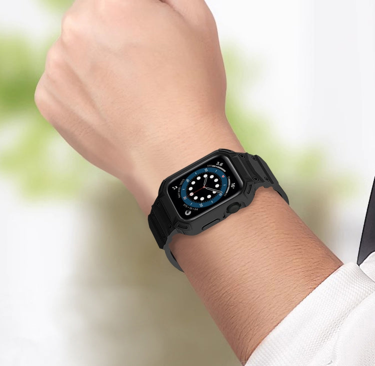 For Apple Watch Series 10 / 11 42mm Armor TPU Case Integrated Watch Band
