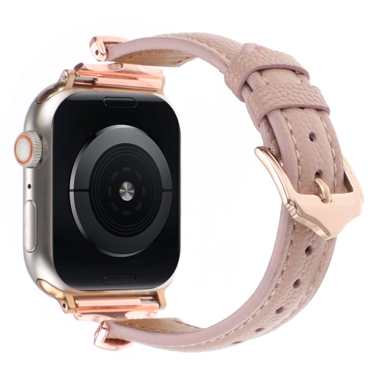 For Apple Watch 46mm / 49mm / 45mm / 44mm X-shaped Buckle Genuine Leather Watch Band