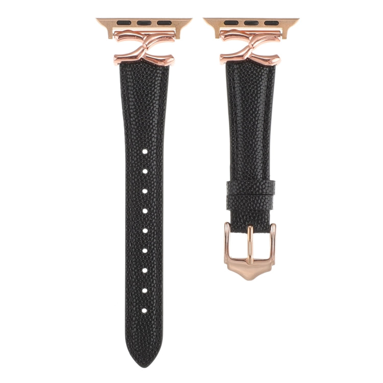 For Apple Watch 46mm / 49mm / 45mm / 44mm X-shaped Buckle Dot Texture Genuine Leather Watch Band