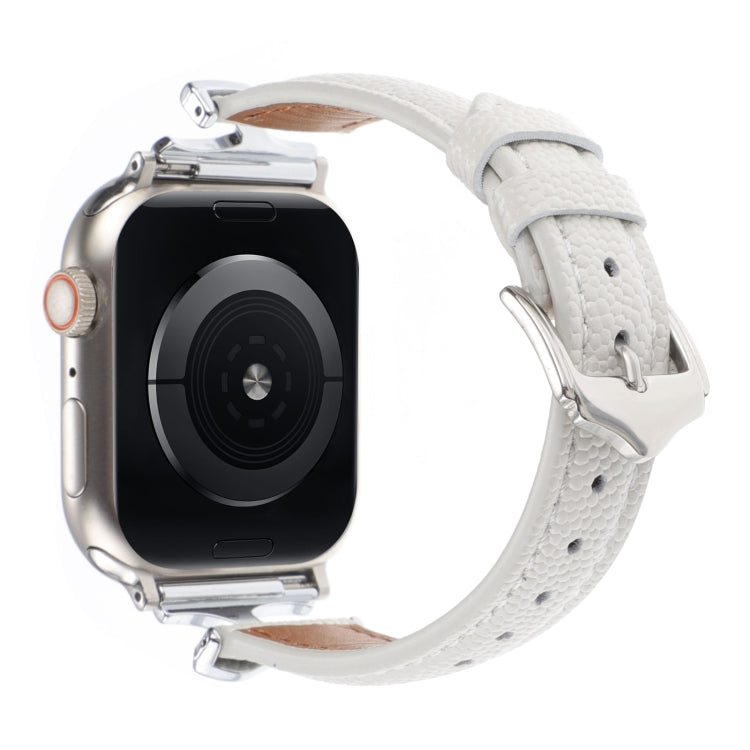 For Apple Watch 42mm / 41mm / 40mm / 38mm X-shaped Buckle Dot Texture Genuine Leather Watch Band
