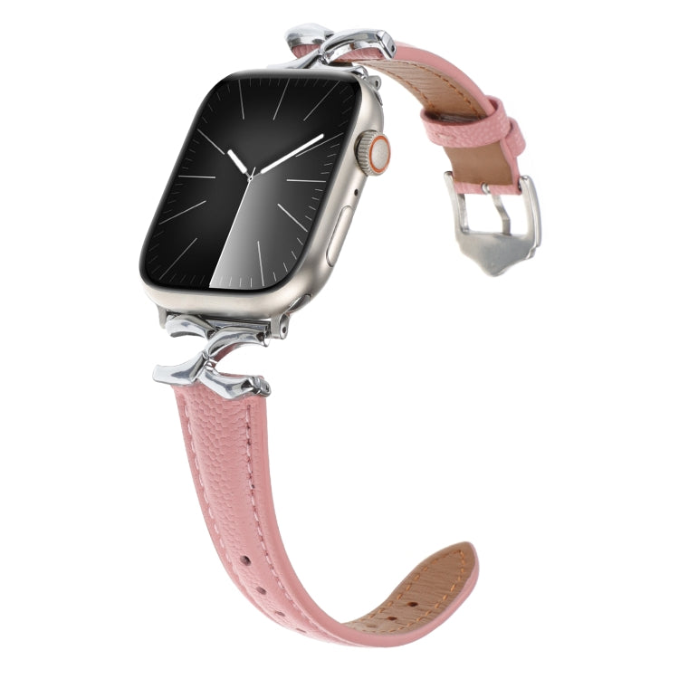 For Apple Watch 42mm / 41mm / 40mm / 38mm X-shaped Buckle Dot Texture Genuine Leather Watch Band