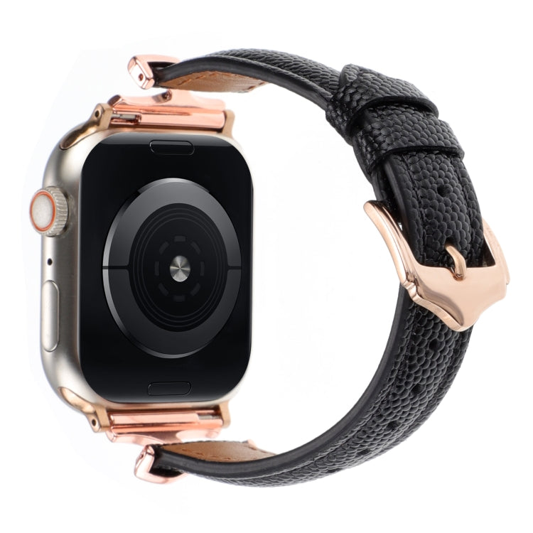 For Apple Watch 42mm / 41mm / 40mm / 38mm X-shaped Buckle Dot Texture Genuine Leather Watch Band