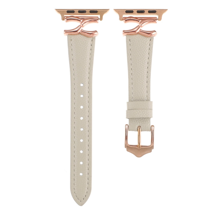 For Apple Watch 42mm / 41mm / 40mm / 38mm X-shaped Buckle Dot Texture Genuine Leather Watch Band
