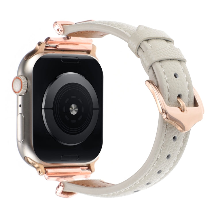 For Apple Watch 42mm / 41mm / 40mm / 38mm X-shaped Buckle Dot Texture Genuine Leather Watch Band