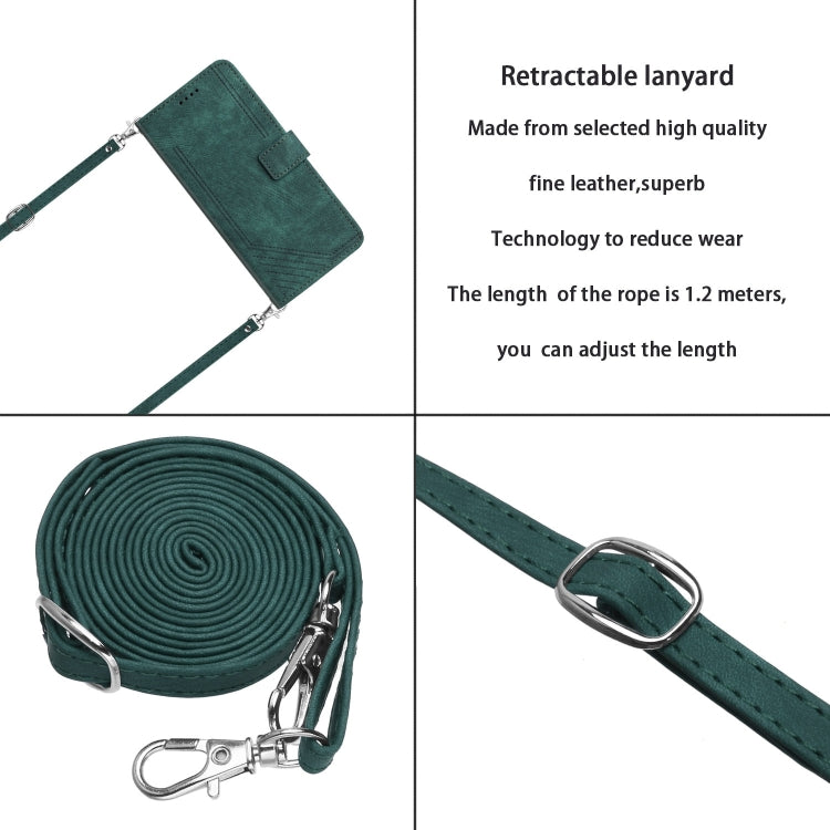 For Xiaomi 15 Pro Skin Feel Stripe Pattern Leather Phone Case with Lanyard