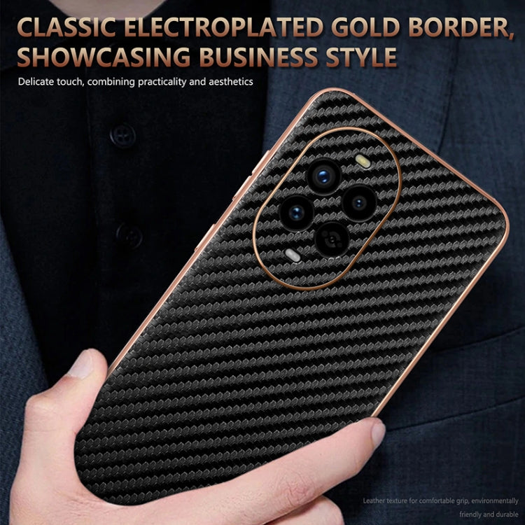 For Huawei nova 13 Pro AZNS Electroplated Edge Carbon Fiber Texture Phone Case