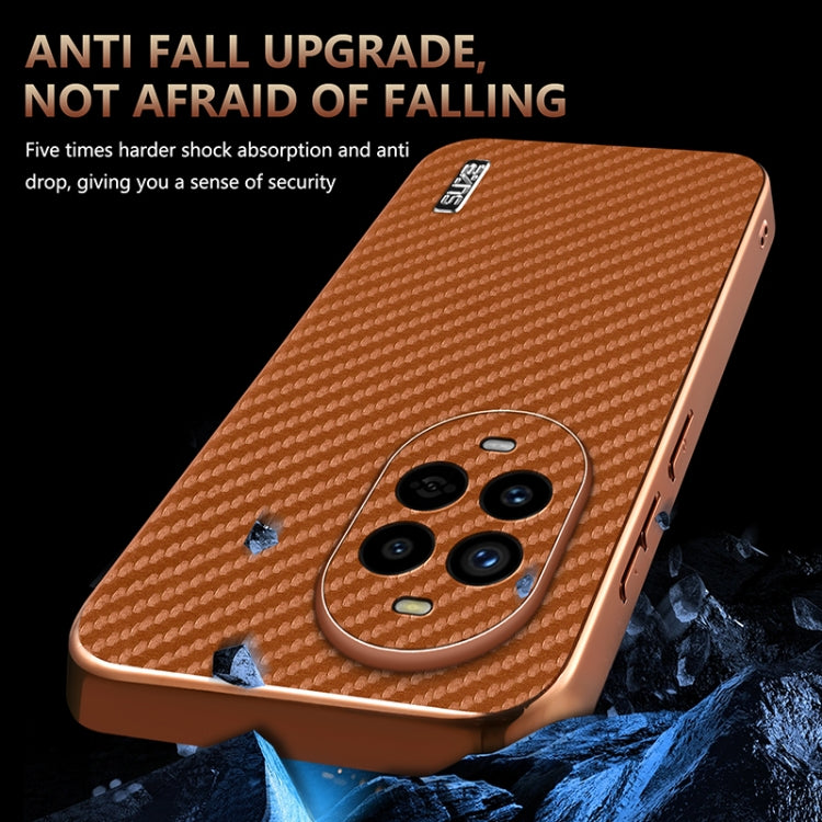 For Huawei nova 13 Pro AZNS Electroplated Edge Carbon Fiber Texture Phone Case