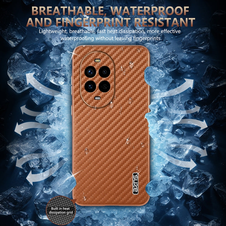 For Huawei nova 13 Pro AZNS Electroplated Edge Carbon Fiber Texture Phone Case