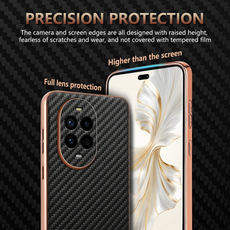 For Huawei nova 13 Pro AZNS Electroplated Edge Carbon Fiber Texture Phone Case