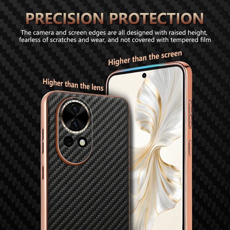 For Huawei nova 13 / nova 12 AZNS Electroplated Edge Carbon Fiber Texture Phone Case