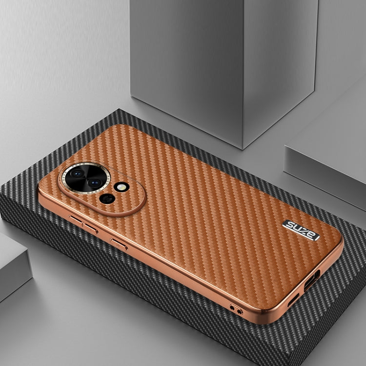 For Huawei nova 13 / nova 12 AZNS Electroplated Edge Carbon Fiber Texture Phone Case