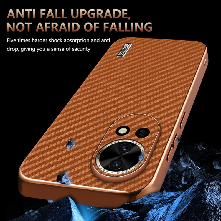 For Huawei nova 13 / nova 12 AZNS Electroplated Edge Carbon Fiber Texture Phone Case