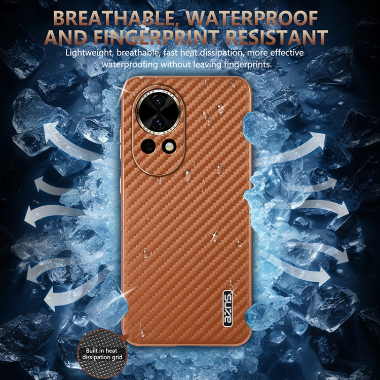 For Huawei nova 13 / nova 12 AZNS Electroplated Edge Carbon Fiber Texture Phone Case
