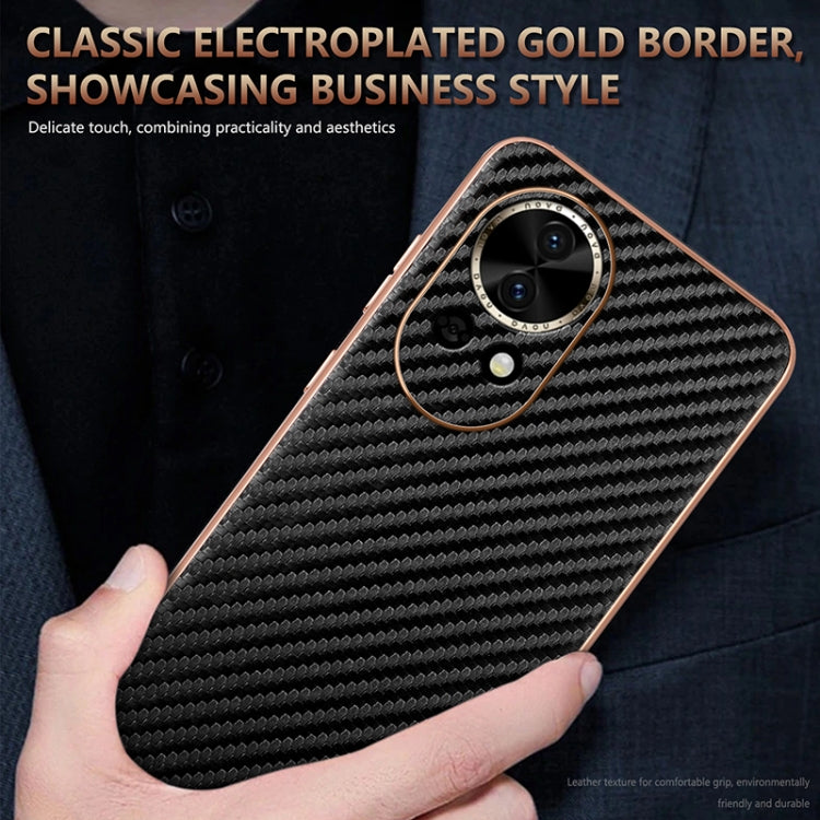 For Huawei nova 13 / nova 12 AZNS Electroplated Edge Carbon Fiber Texture Phone Case