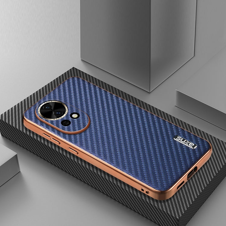 For Huawei nova 13 / nova 12 AZNS Electroplated Edge Carbon Fiber Texture Phone Case