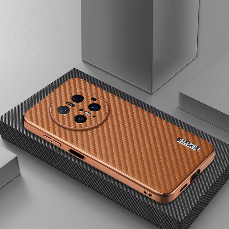 For Huawei Mate 70 Pro / 70 Pro+ AZNS Electroplated Edge Carbon Fiber Texture Phone Case