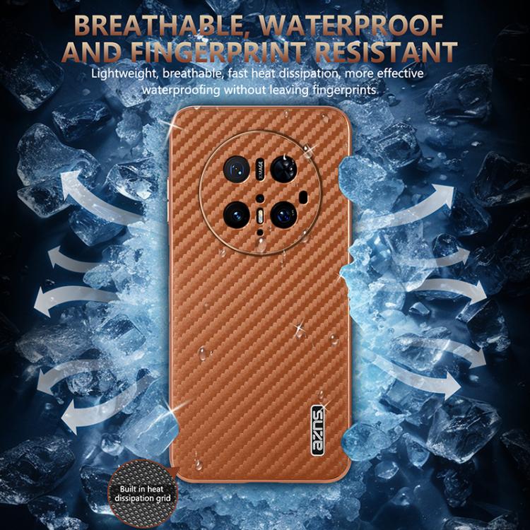 For Huawei Mate 70 Pro / 70 Pro+ AZNS Electroplated Edge Carbon Fiber Texture Phone Case