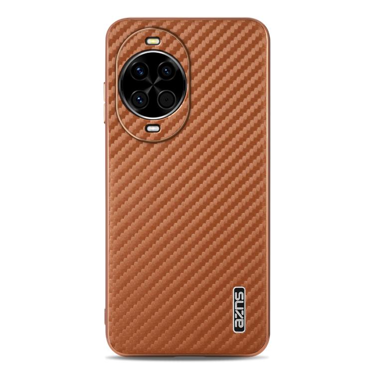 For Huawei nova 14 AZNS Electroplated Edge Carbon Fiber Texture Phone Case