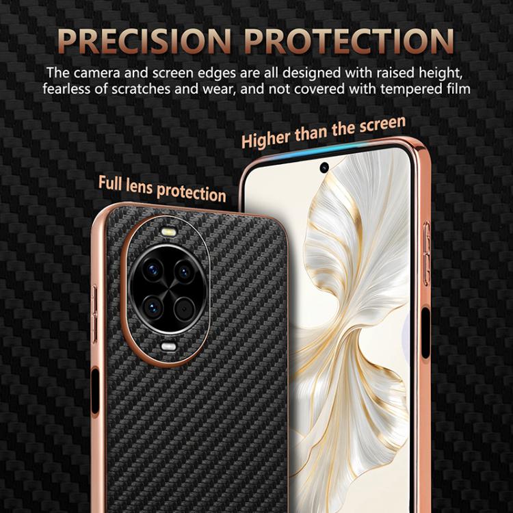 For Huawei nova 14 AZNS Electroplated Edge Carbon Fiber Texture Phone Case