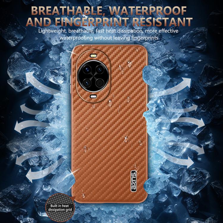 For Huawei nova 14 AZNS Electroplated Edge Carbon Fiber Texture Phone Case