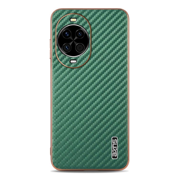 For Huawei nova 14 AZNS Electroplated Edge Carbon Fiber Texture Phone Case