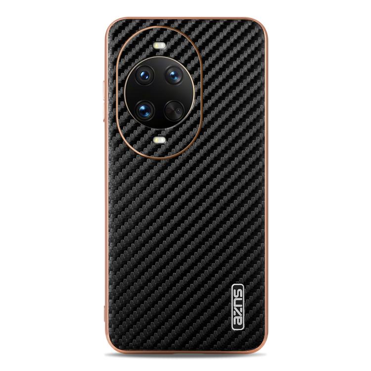 For Huawei nova 14 Pro AZNS Electroplated Edge Carbon Fiber Texture Phone Case