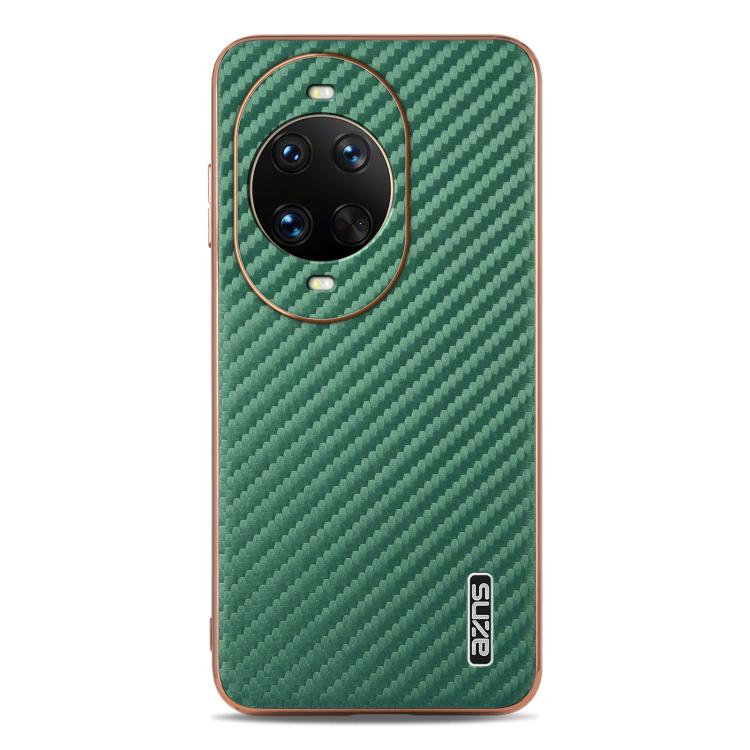 For Huawei nova 14 Pro AZNS Electroplated Edge Carbon Fiber Texture Phone Case