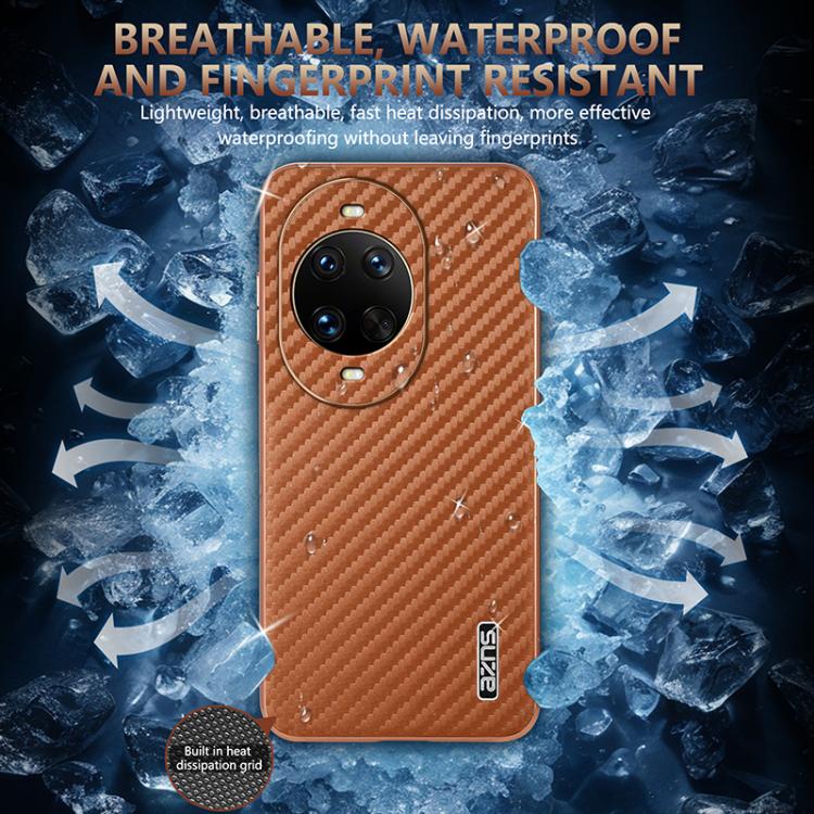 For Huawei nova 14 Ultra AZNS Electroplated Edge Carbon Fiber Texture Phone Case