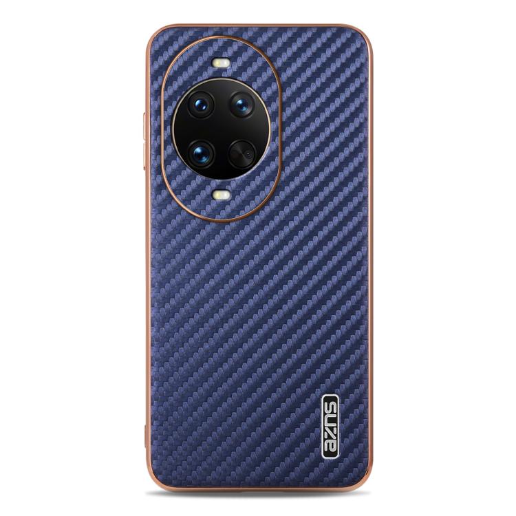 For Huawei nova 14 Ultra AZNS Electroplated Edge Carbon Fiber Texture Phone Case