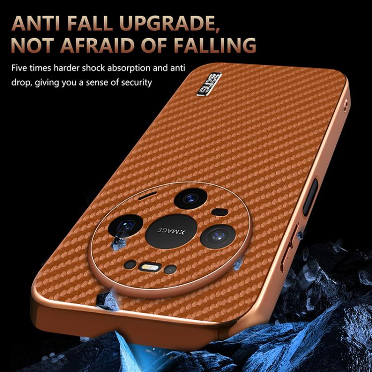 For Huawei Mate 80 Pro / Mate 80 AZNS Electroplated Edge Carbon Fiber Texture Phone Case