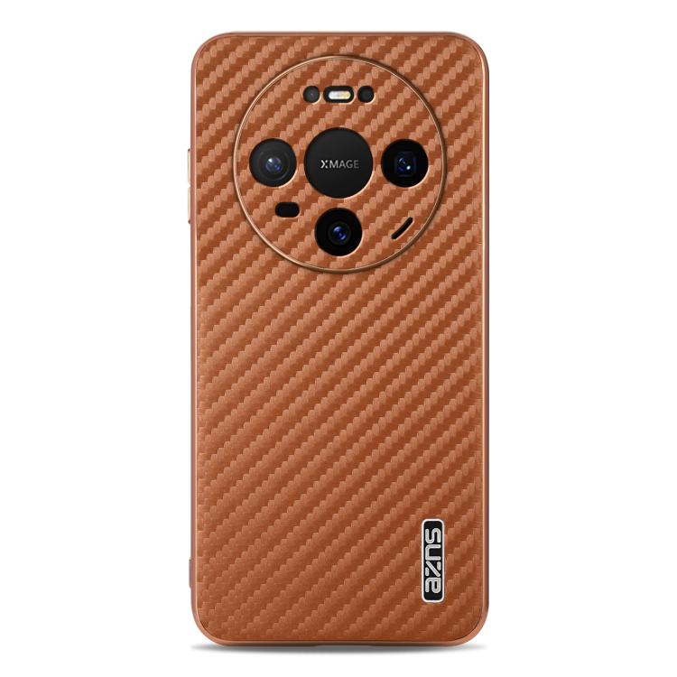 For Huawei Mate 80 Pro / Mate 80 AZNS Electroplated Edge Carbon Fiber Texture Phone Case