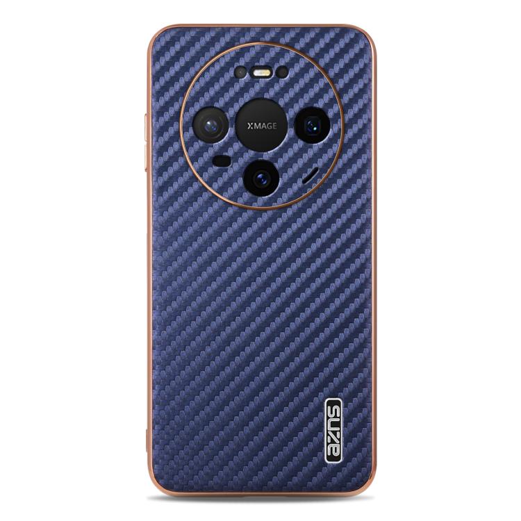 For Huawei Mate 80 Pro / Mate 80 AZNS Electroplated Edge Carbon Fiber Texture Phone Case