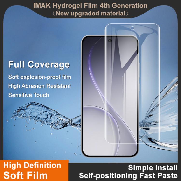 For OPPO Reno15 F 5G Global imak 4th Generation  Full Coverage Screen Hydrogel Film Protector