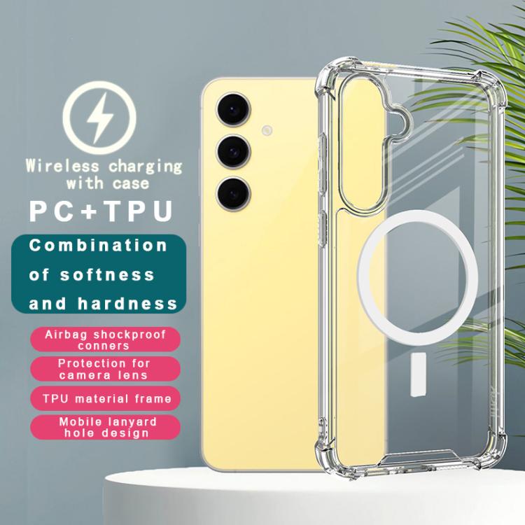 For Samsung Galaxy S25 5G IMAK Space Shield PC + TPU Airbag Shockproof MagSafe Phone Case - Transparent