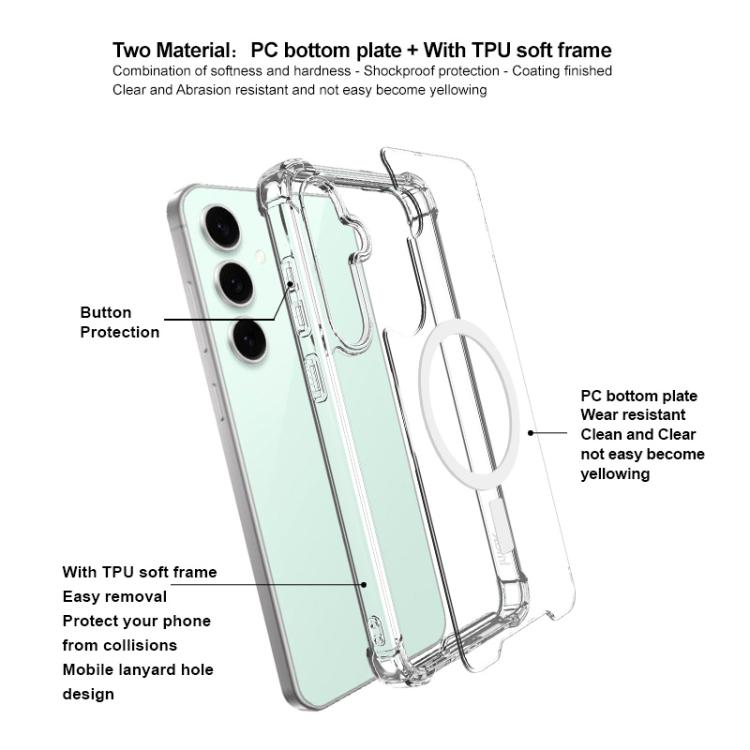 For Samsung Galaxy S25 5G IMAK Space Shield PC + TPU Airbag Shockproof MagSafe Phone Case - Transparent