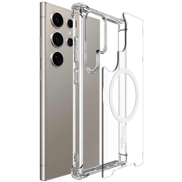 For Samsung Galaxy S25 Ultra 5G IMAK Space Shield PC + TPU Airbag Shockproof MagSafe Phone Case - Transparent