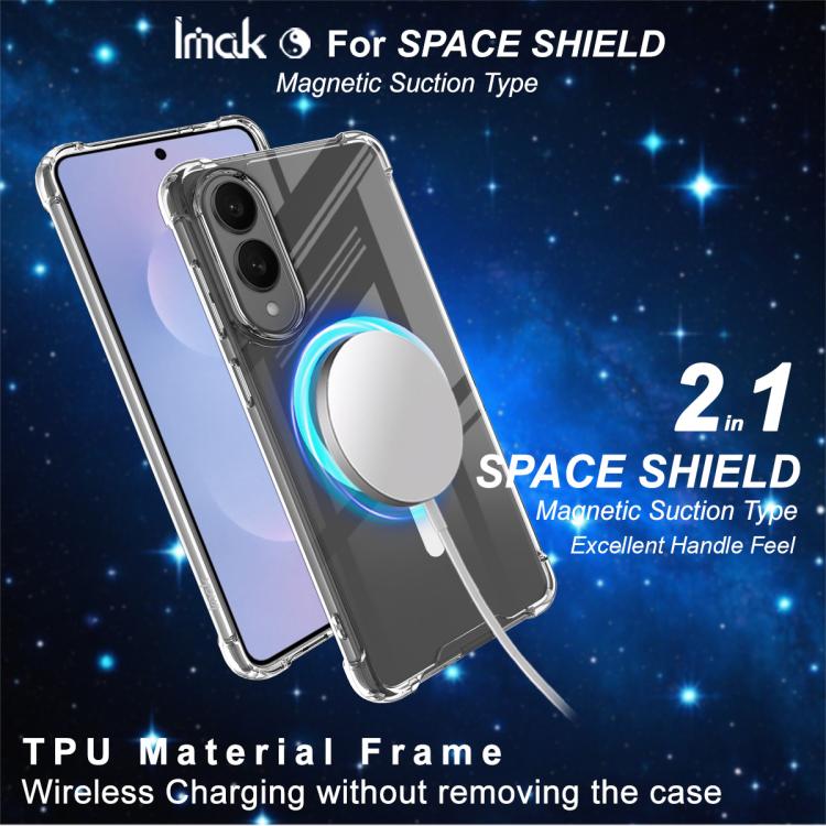 For Samsung Galaxy S25 Edge 5G IMAK Space Shield PC + TPU Airbag Shockproof MagSafe Phone Case - Transparent
