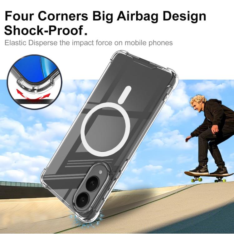 For Samsung Galaxy S25 Edge 5G IMAK Space Shield PC + TPU Airbag Shockproof MagSafe Phone Case - Transparent