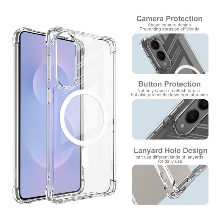 For Samsung Galaxy S25 Edge 5G IMAK Space Shield PC + TPU Airbag Shockproof MagSafe Phone Case - Transparent