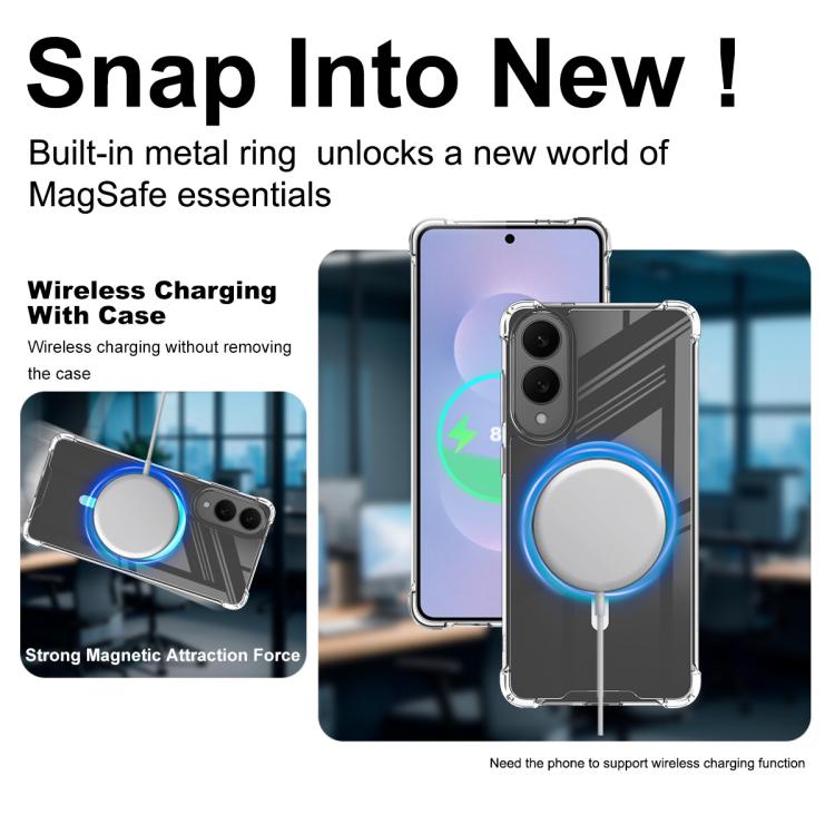 For Samsung Galaxy S25 Edge 5G IMAK Space Shield PC + TPU Airbag Shockproof MagSafe Phone Case - Transparent