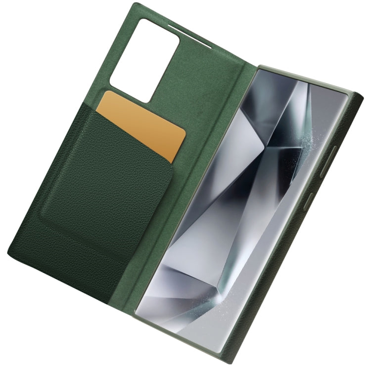 For Samsung Galaxy S24 Ultra 5G QIALINO Magnetic Genuine Leather Phone Case