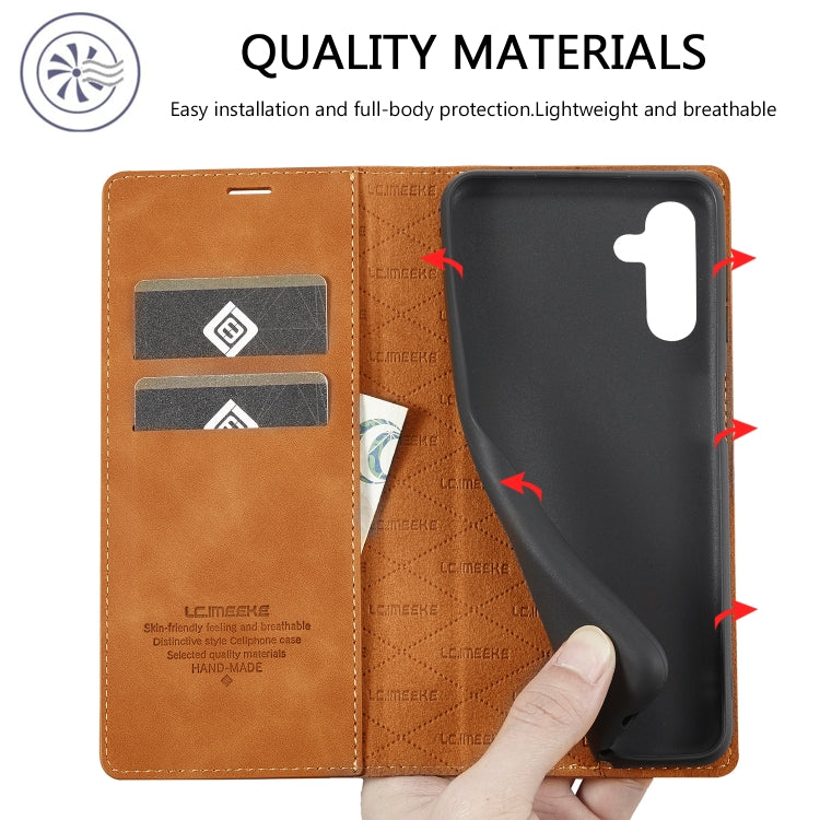 For Samsung Galaxy A16 5G LC.IMEEKE Strong Magnetism Microfiber Leather Phone Case