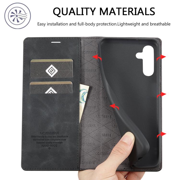 For Samsung Galaxy A56 5G LC.IMEEKE Strong Magnetism Microfiber Leather Phone Case