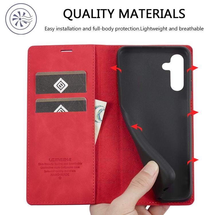 For Samsung Galaxy A37 5G LC.IMEEKE Strong Magnetism Microfiber Leather Phone Case