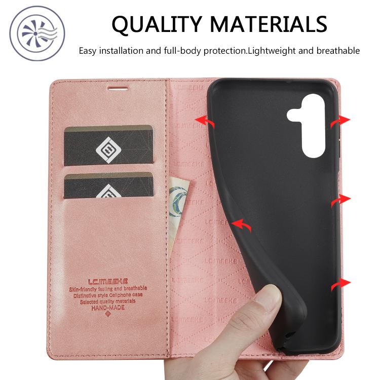 For Samsung Galaxy A37 5G LC.IMEEKE Strong Magnetism Microfiber Leather Phone Case