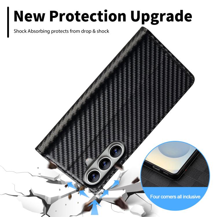 For Samsung Galaxy A57 5G LC.IMEEKE Carbon Fiber Leather Phone Case