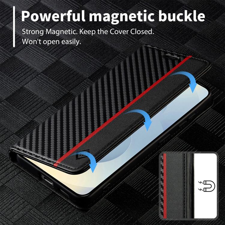 For Galaxy A27 5G LC.IMEEKE Carbon Fiber Leather Phone Case