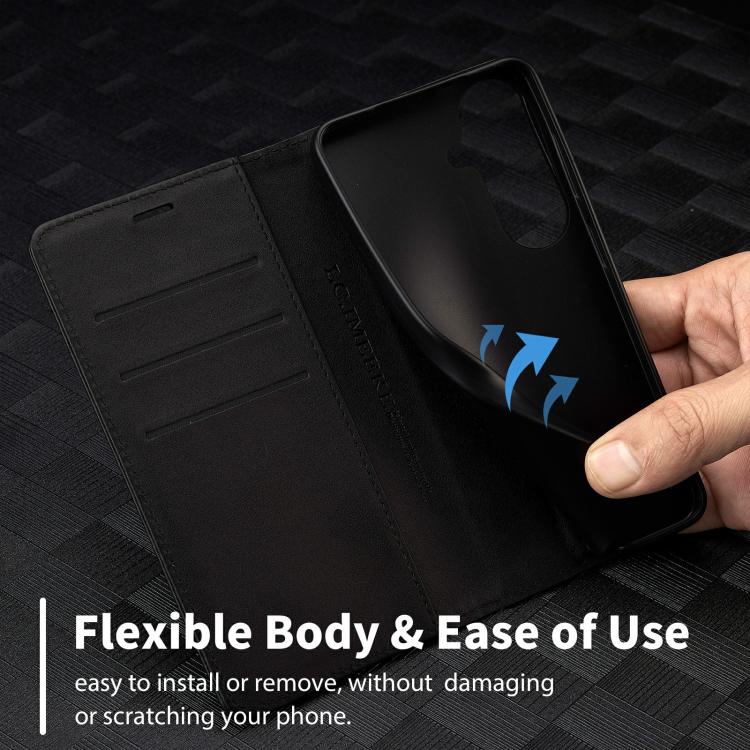 For Galaxy A27 5G LC.IMEEKE Carbon Fiber Leather Phone Case