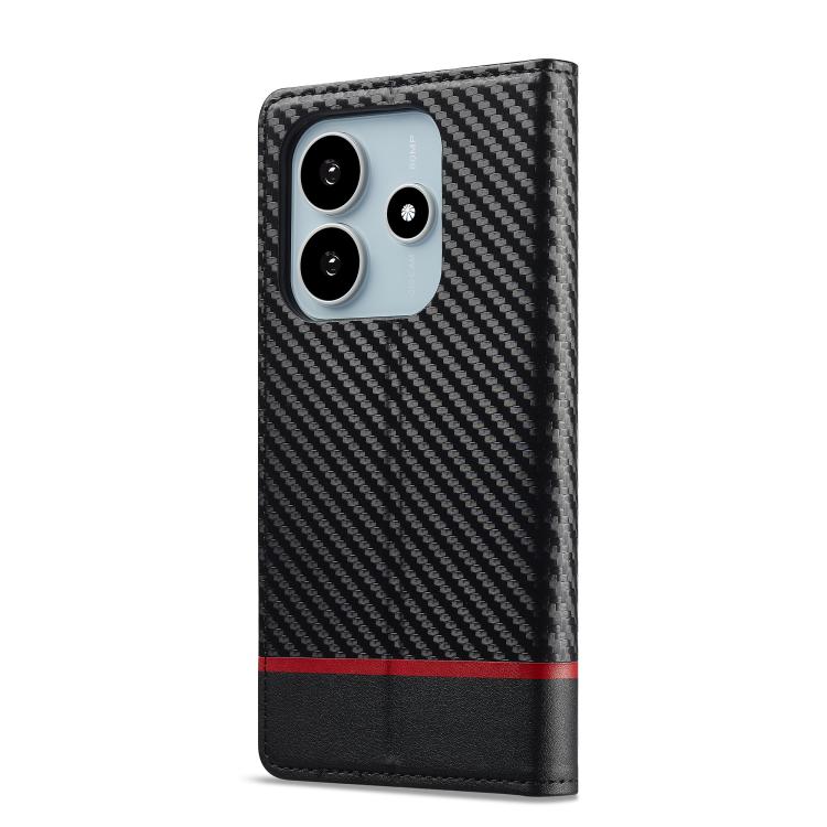 For Redmi Note 14 4G EU 164.84mm LC.IMEEKE Carbon Fiber Leather Phone Case